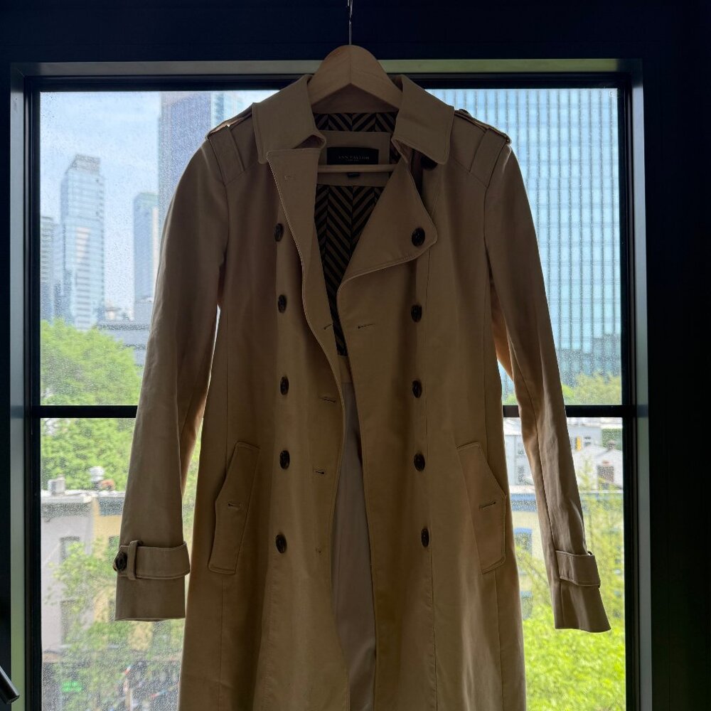 Ann Taylor Tan Trench Coat XS
